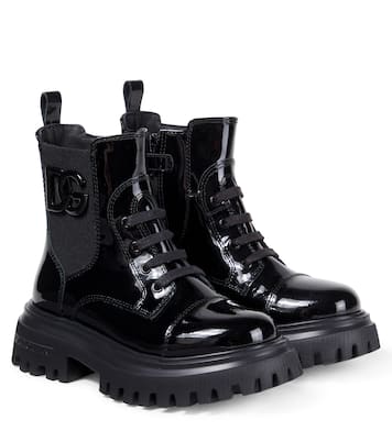 DG patent leather combat boots | Dolce&Gabbana Kids