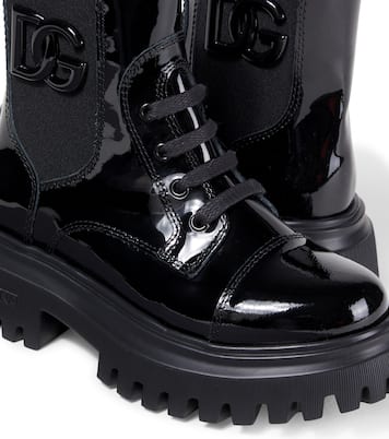 DG patent leather combat boots | Dolce&Gabbana Kids