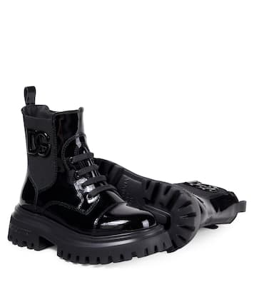 DG patent leather combat boots | Dolce&Gabbana Kids