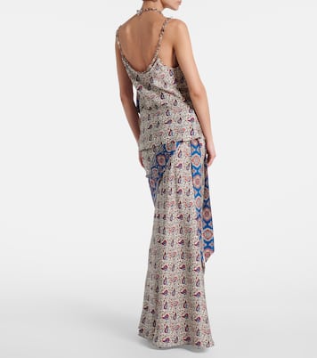 Chain-detail paisley satin camisole | Rabanne