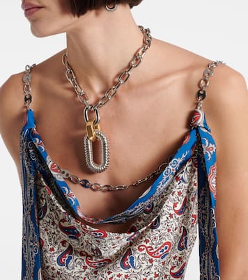 Chain-detail paisley satin camisole | Rabanne