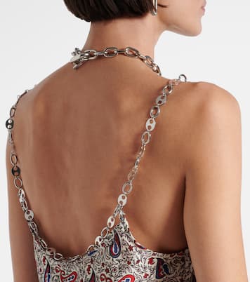 Chain-detail paisley satin camisole | Rabanne