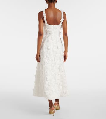 Abito da cocktail Odette in pizzo con applicazioni floreali | Leo Lin