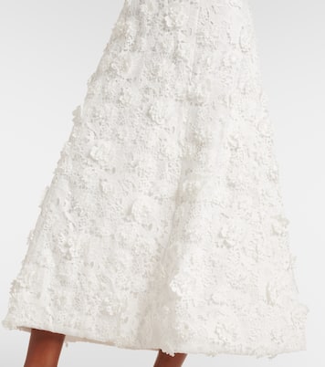 Abito da cocktail Odette in pizzo con applicazioni floreali | Leo Lin