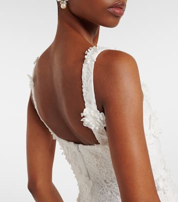 Abito da cocktail Odette in pizzo con applicazioni floreali | Leo Lin