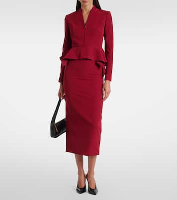 Chaqueta con cremallera de crepé con peplum  | Roland Mouret