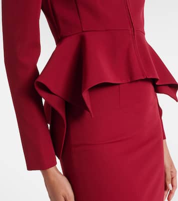 Chaqueta con cremallera de crepé con peplum  | Roland Mouret
