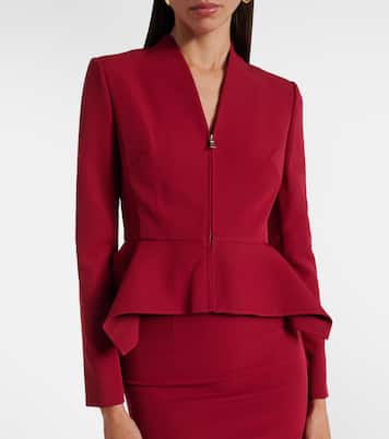 Chaqueta con cremallera de crepé con peplum  | Roland Mouret
