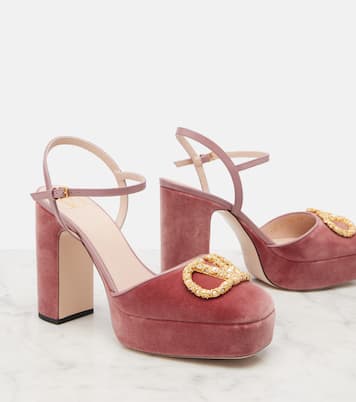 Plateau-Pumps VLogo Signature 115 aus Samt | Valentino Garavani