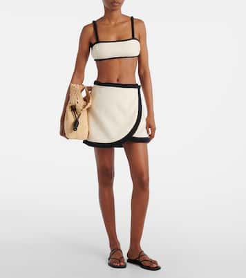 Cotton-blend terry bikini top | Adriana Degreas