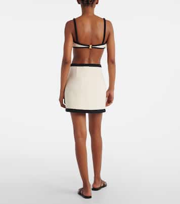 Cotton-blend terry bikini top | Adriana Degreas