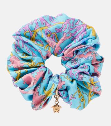 Underwater Barocco silk scrunchie | Versace
