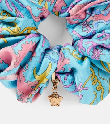 Underwater Barocco silk scrunchie | Versace