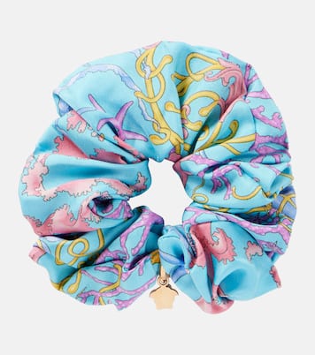 Underwater Barocco silk scrunchie | Versace