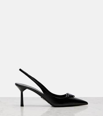 Saffiano leather slingback pumps | Prada