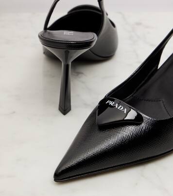 Saffiano leather slingback pumps | Prada