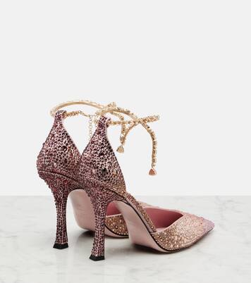 Stevie 100 crystal-embellished satin pumps | Jimmy Choo