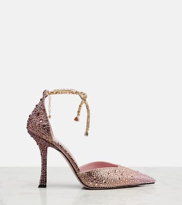 Stevie 100 crystal-embellished satin pumps | Jimmy Choo