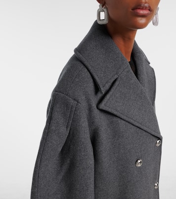 Oversized wool-blend peacoat | Ganni