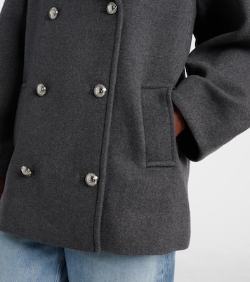 Oversized wool-blend peacoat | Ganni