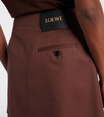 Belted cotton and silk twill miniskirt | Loewe