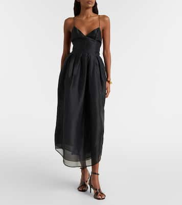 Robe midi Colette en organza de soie | Khaite