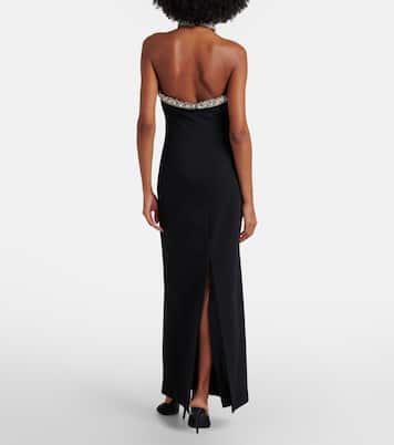 Embellished halterneck crêpe gown | Simkhai