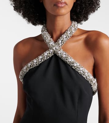 Embellished halterneck crêpe gown | Simkhai