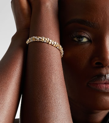 Armreif Blossom Small aus 14kt Gelbgold (585/1000) mit Diamanten | Rainbow K