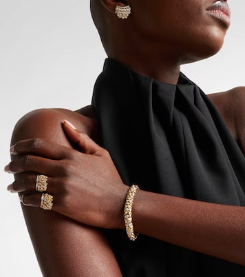 Armreif Blossom Small aus 14kt Gelbgold (585/1000) mit Diamanten | Rainbow K