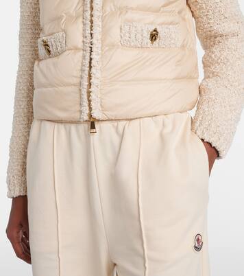 Down-paneled bouclé-trimmed zip-up cardigan | Moncler