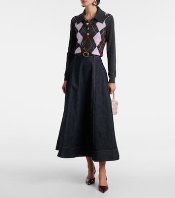 Argyle wool polo sweater | Self-Portrait