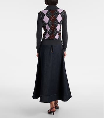 Argyle wool polo sweater | Self-Portrait