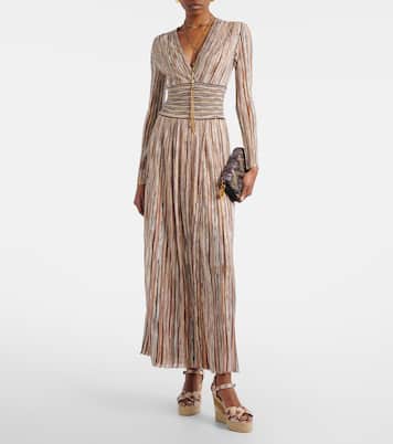 Caperdoni Small leather-trimmed sequined crossbody bag | Missoni