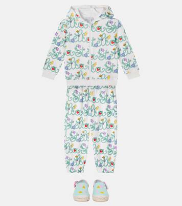 Printed cotton jersey zip-up hoodie | Stella McCartney Kids