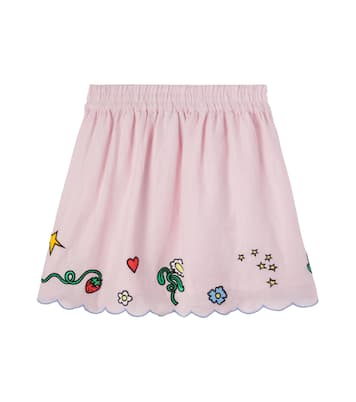Jupe brodée en lin et coton | Stella McCartney Kids