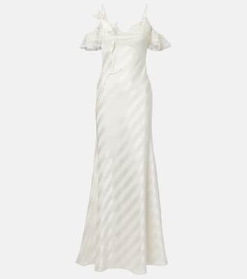 Robe longue en satin et dentelle | Self-Portrait