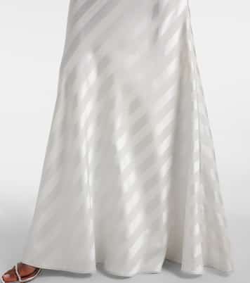 Robe longue en satin et dentelle | Self-Portrait