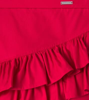 Falda en mezcla de algodón con volantes | Monnalisa