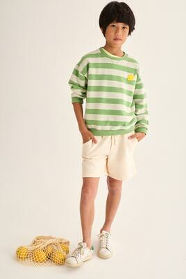 Dan striped cotton fleece sweatshirt | Cozmo