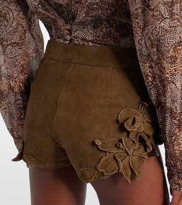 Kevana floral-appliqué suede shorts | Isabel Marant