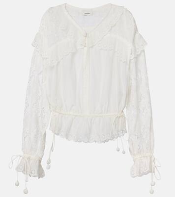 Blusa Nowana de algodón y seda bordada | Isabel Marant