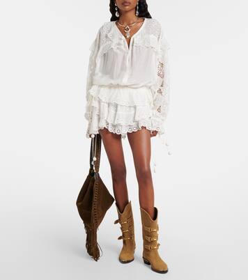 Blusa Nowana de algodón y seda bordada | Isabel Marant