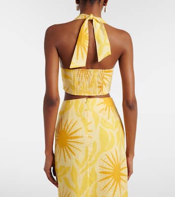 Crop top Fuji de lino con cuello halter | Cala de la Cruz