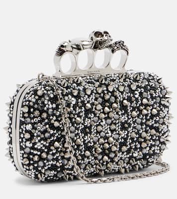 Knuckle embellished clutch | McQueen