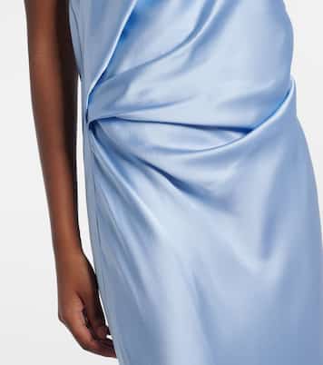 Draped silk charmeuse bustier gown | The Sei