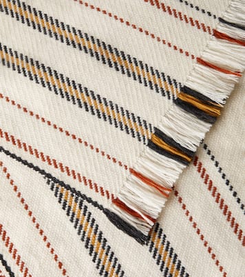 Fringed striped cashmere blanket | Loro Piana