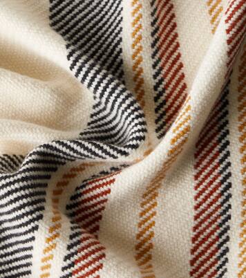 Fringed striped cashmere blanket | Loro Piana