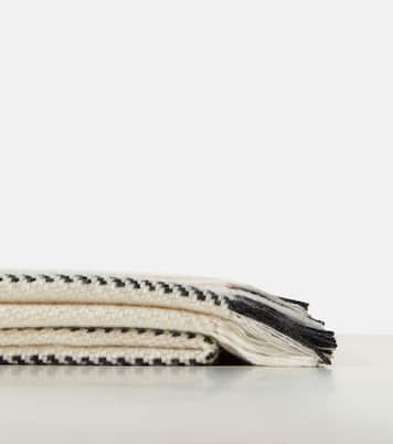 Fringed striped cashmere blanket | Loro Piana