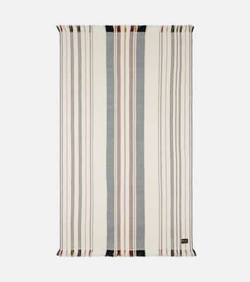 Fringed striped cashmere blanket | Loro Piana